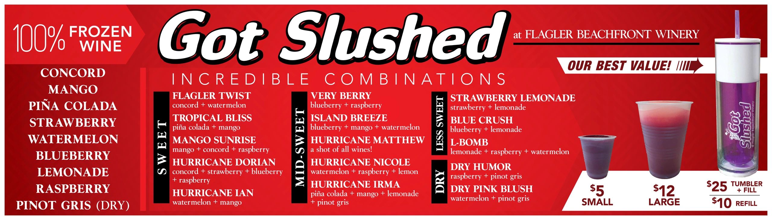 Got Slushed — 100% Frozen Wine menu